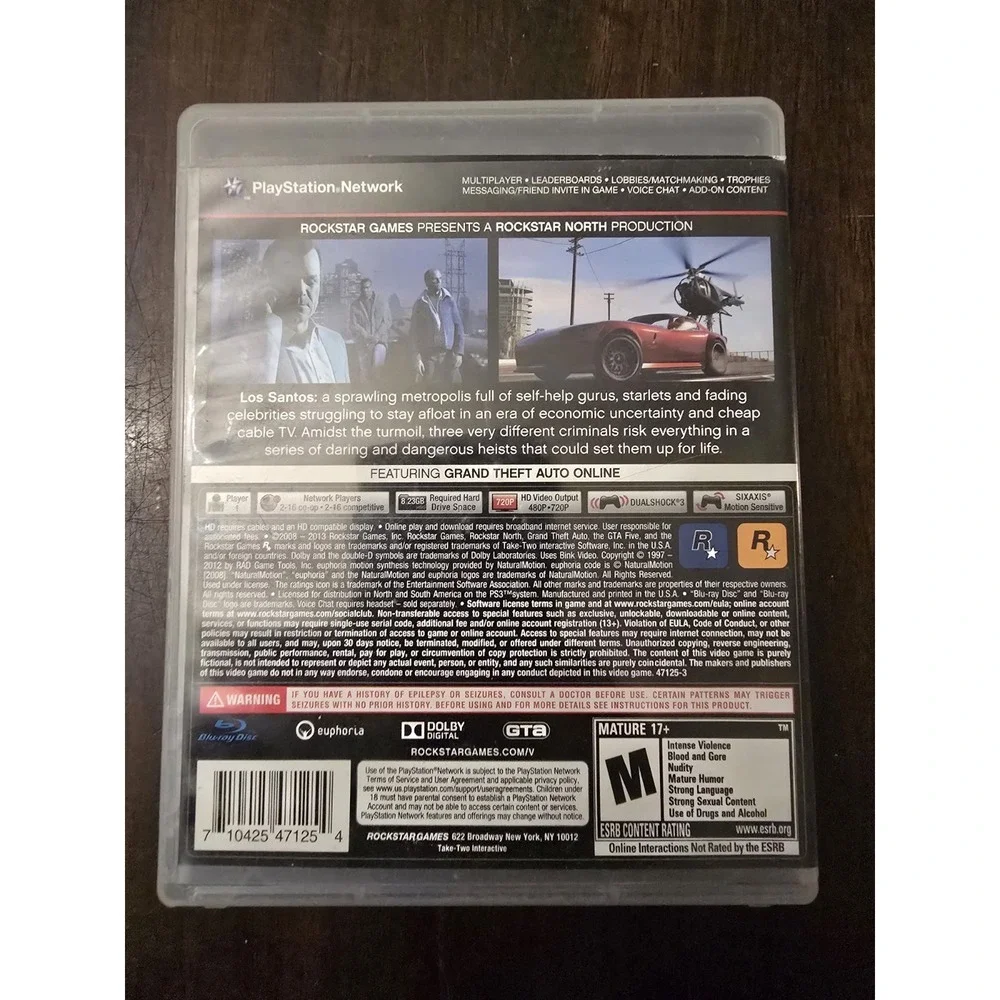 Grand Theft Auto V 5 GTA V‎ (Playstation 3 PS3) CIB Complete with Map